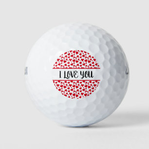 Balles De Golf Je t'aime Coeurs rouges