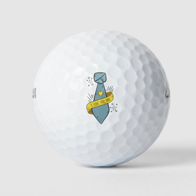 Balles De Golf Je t'aime Fête des pères papa | Boules de golf (Devant)
