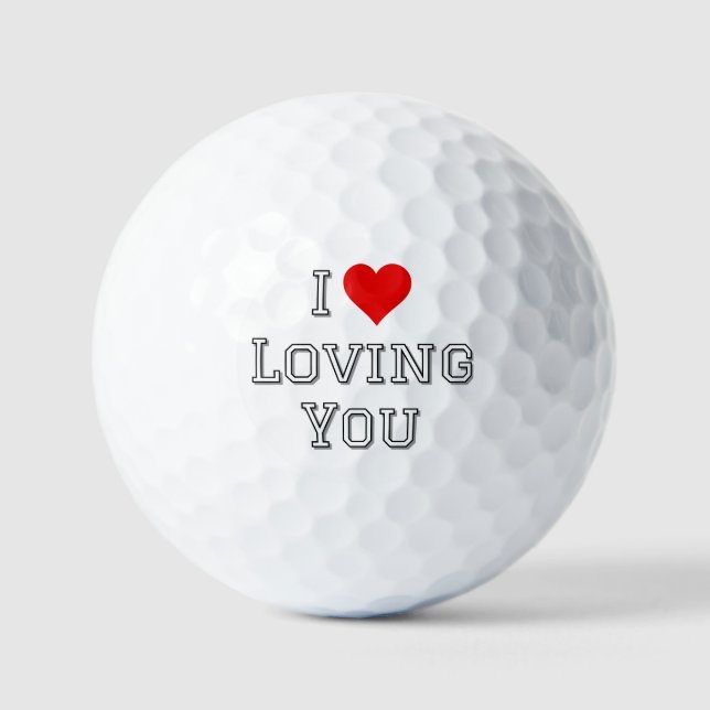 Balles De Golf Je T'Aime Romantique Valentine Typographie (Recto)