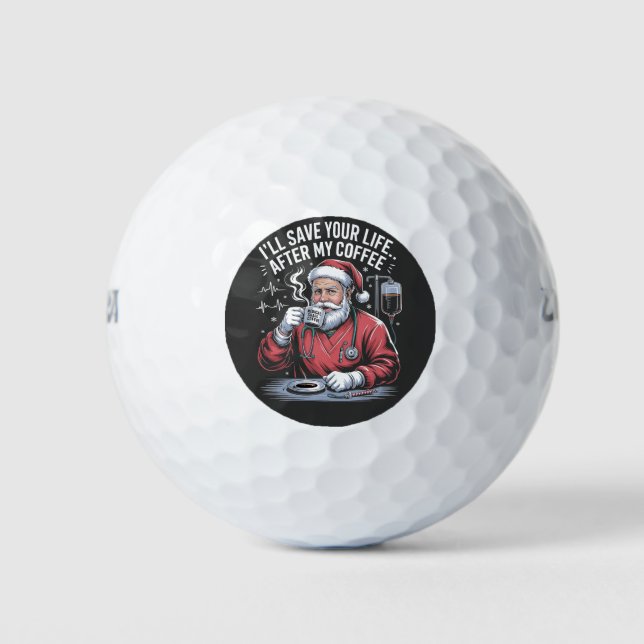 Balles De Golf Je te sauverai la vie après mon Noël au café (Devant)