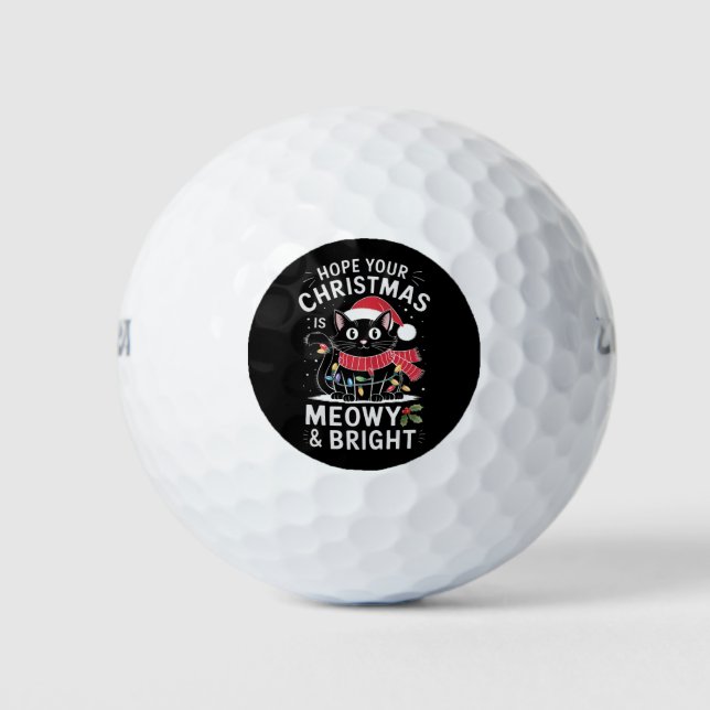 Balles De Golf J'espère que votre Noël est Meowet Bright Cat Noël (Devant)