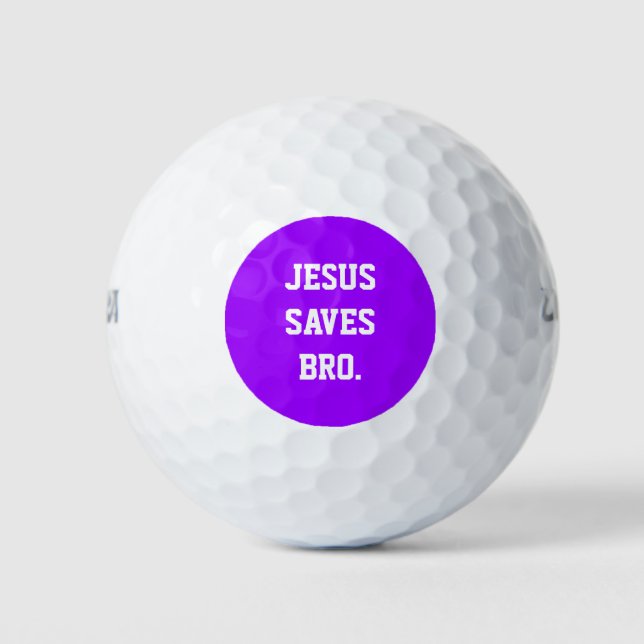 Balles De Golf Jésus Sauve Bro. Néon violet (Devant)