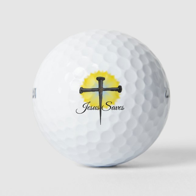 Balles De Golf Jésus sauve la Croix (Devant)