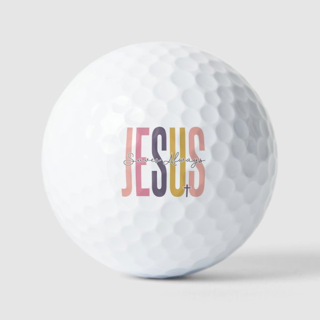 Balles De Golf Jésus sauve toujours Pâques Croix chrétienne print (Recto)