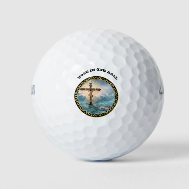 Balles De Golf Jésus suspendu à une croix de crucifixion chrétien (Devant)