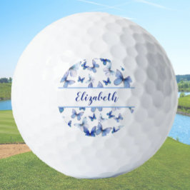 Balles De Golf Joli papillon bleu avec nom personnalisé dames gol