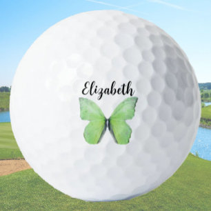 Balles De Golf Joli papillon vert nom personnalisé dames