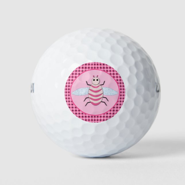 Balles De Golf Jolie fille rose bébé abeille (Devant)