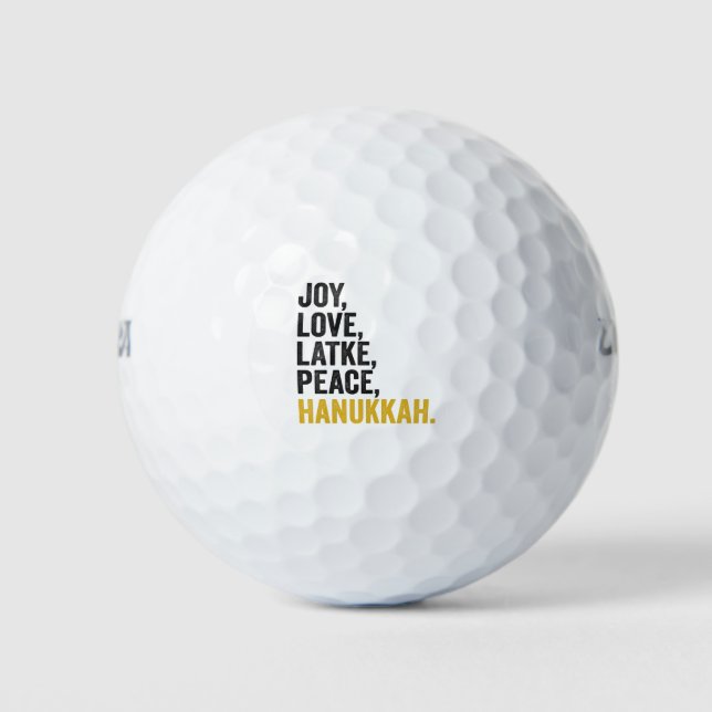 Balles De Golf Joy Love Latkes Paix Hanoukka Drôle Juif (Devant)