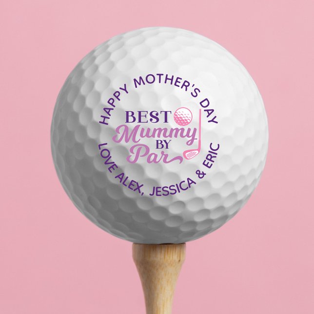 Balles De Golf Joyeuse Fête des Mères Meilleure Maman Par Par Per (Happy Mother's Day Best Mummy By Par Personalized Golf Balls)
