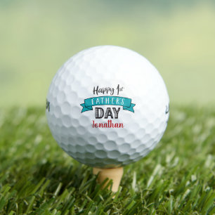 Balles De Golf Joyeux 1er Fête du Père Turquoise Nom personnalisé