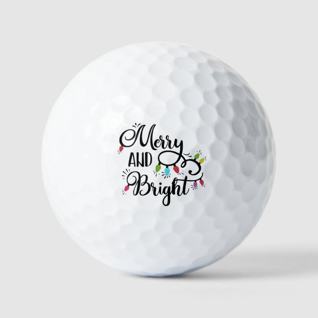 Balles De Golf Joyeux et brillants Fêtes de Noël (Recto)