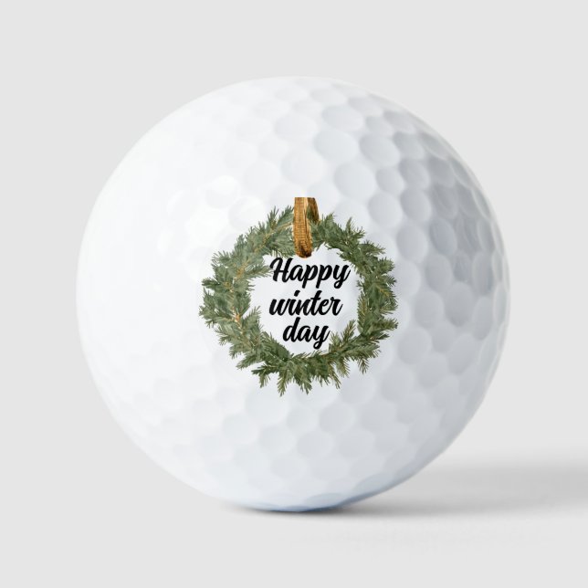 Balles De Golf Joyeux Jour d'hiver (Recto)