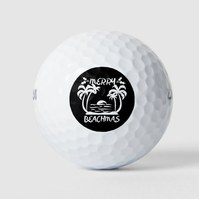 Balles De Golf Joyeux Noël Beachmas En Juillet (Devant)
