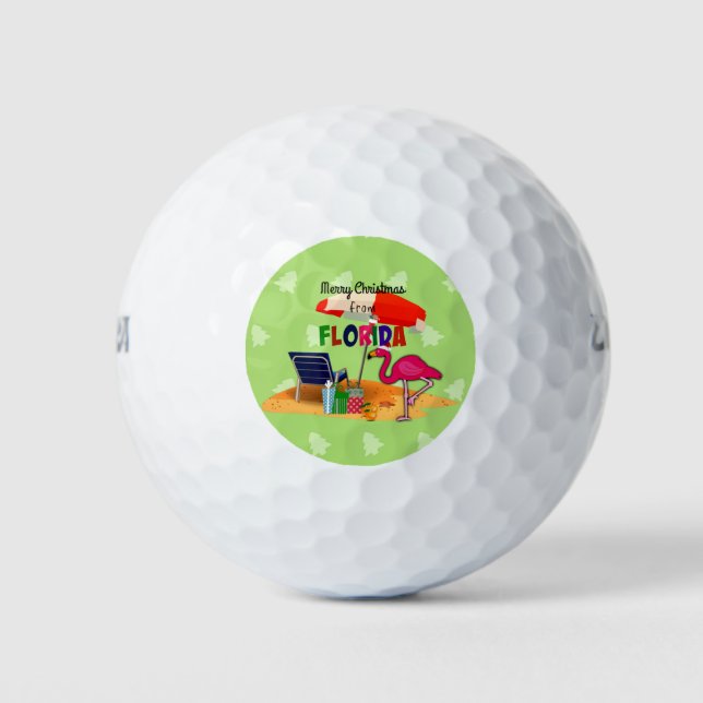 Balles De Golf Joyeux Noël de Sunny Florida (Devant)