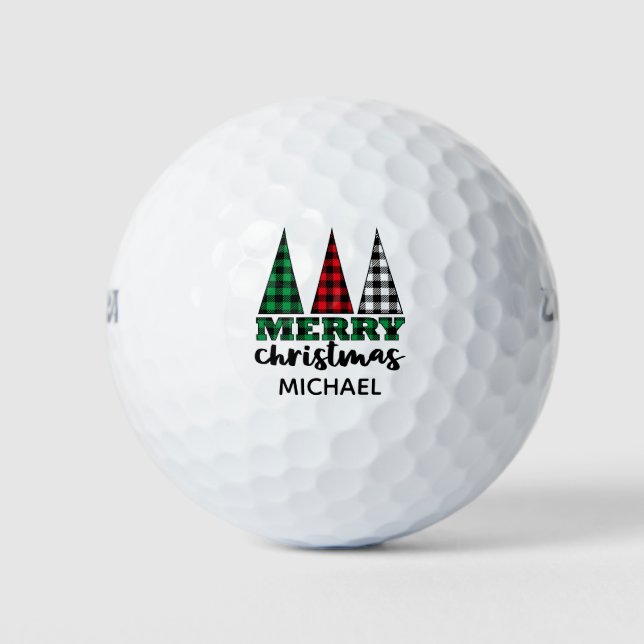 Balles De Golf Joyeux Noël Moderne Arbres Plantés Personnalisés (Devant)