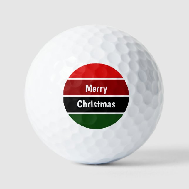Balles De Golf Joyeux Noël Rouge Et Vert (Recto)