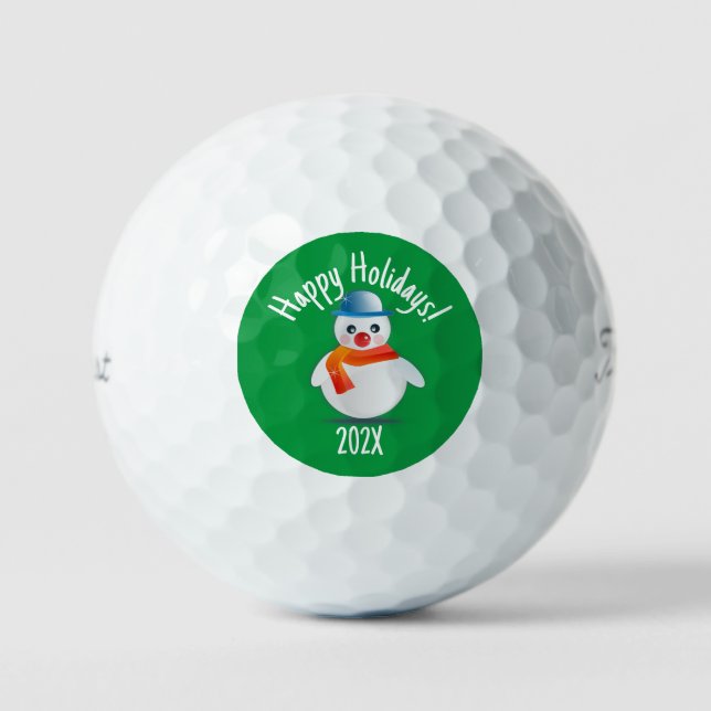 Balles De Golf Joyeux Noël Snowman Custom Golf Ball (Recto)