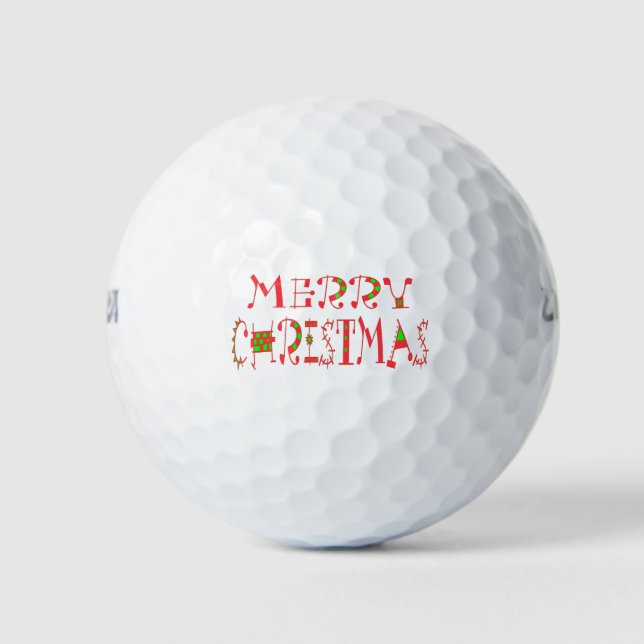 Balles De Golf Joyeux Noël Texte Motif Design : Art Festif (Devant)