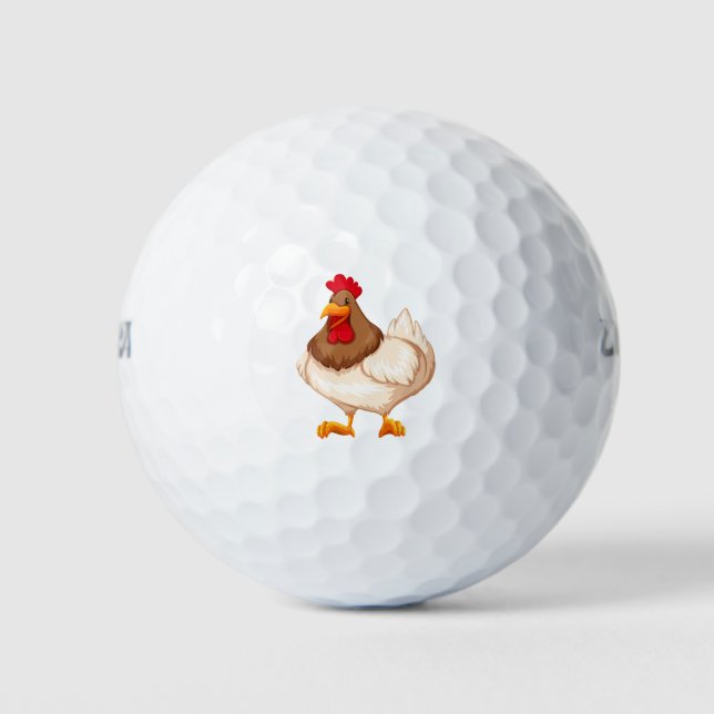 Balles De Golf Joyeux poulet (Devant)
