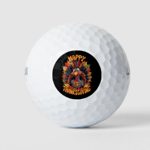 Balles De Golf Joyeux Thanksgiving Dinde Famille Automne