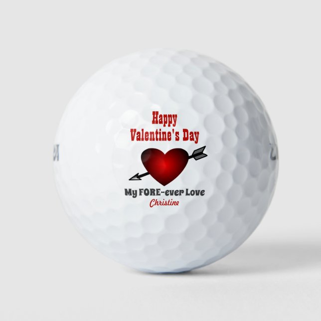 Balles De Golf Joyeux Valentines Jour pour toujours amour Coeur (Devant)