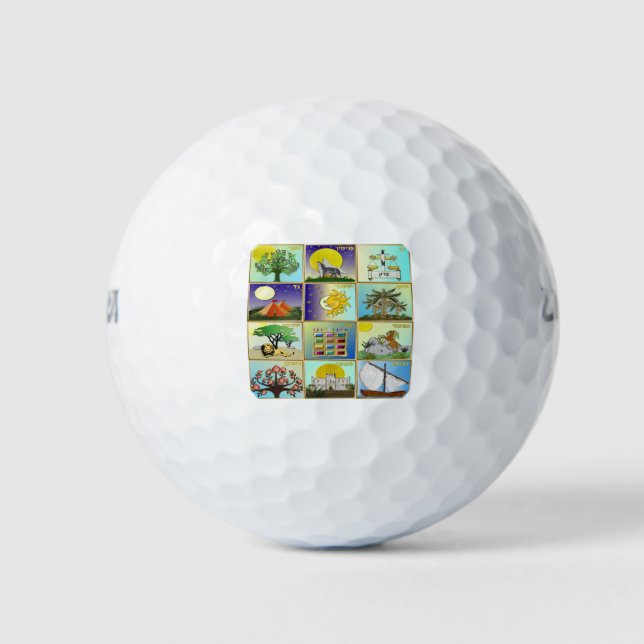 Balles De Golf Judaïque 12 Tribus D'Israël Art Imprimer (Devant)