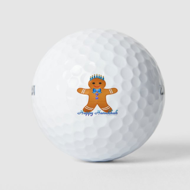Balles De Golf Judaïque Hanoukka Gingerbread Homme Menorah (Devant)