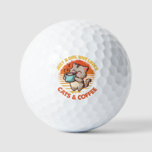 Balles De Golf Juste une fille qui aime les chats et le café