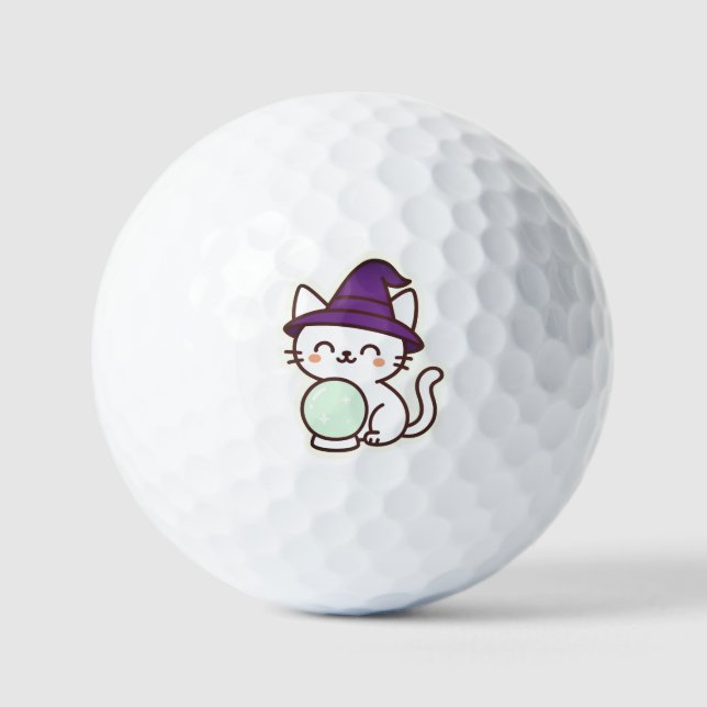 Balles De Golf Kawaii Halloween Chat - Magique & Adorable Éffraya (Recto)