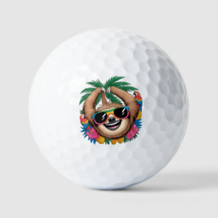 Balles De Golf Kawaii Paresseux Tropical – Vibrations É estivales
