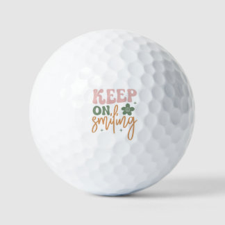 Balles De Golf Keep On Smiling Inspirational Quote Minimalist 