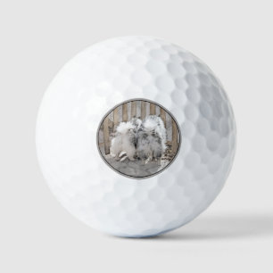 Balles De Golf Keeshonds at the Gate Painting - Original Dog Art