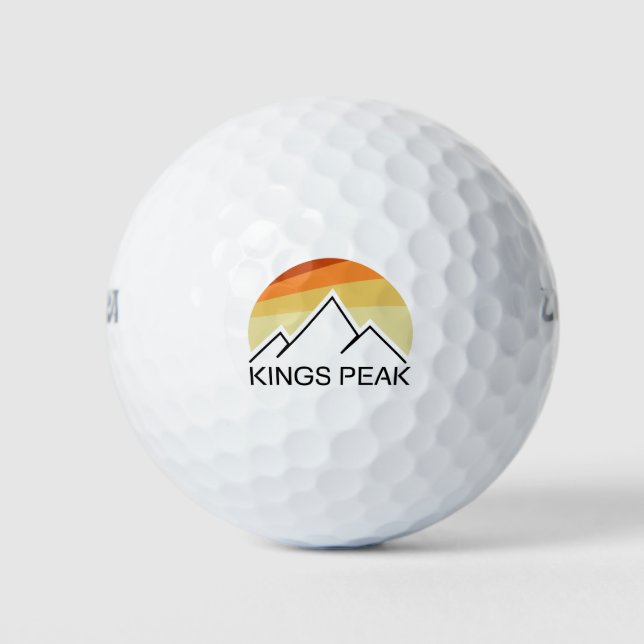 Balles De Golf Kings Peak Utah Retro (Devant)