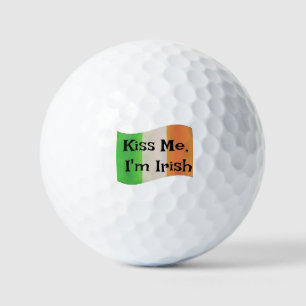 Balles De Golf Kiss Me, je suis Irlandais : Drôle Custom Golf Bal