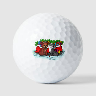 Balles De Golf Kitty et chiot, Happy XMas