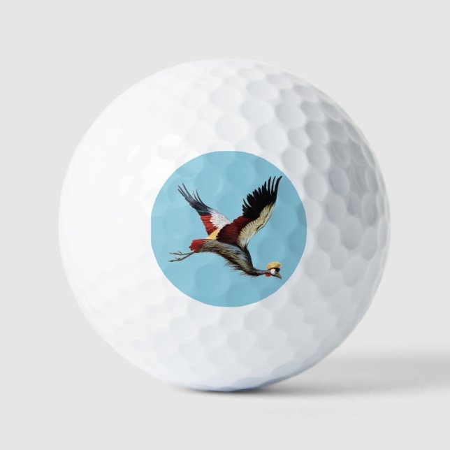 Balles De Golf La grue couronnée sud-africaine en plein vol (Recto)