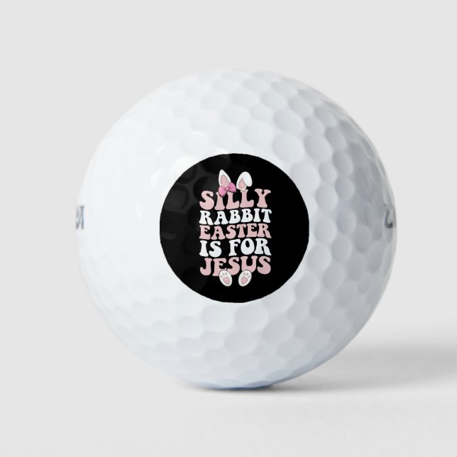 Balles De Golf La Pâque Du Lapin Silencieux Est Pour Jésus Super  (Devant)