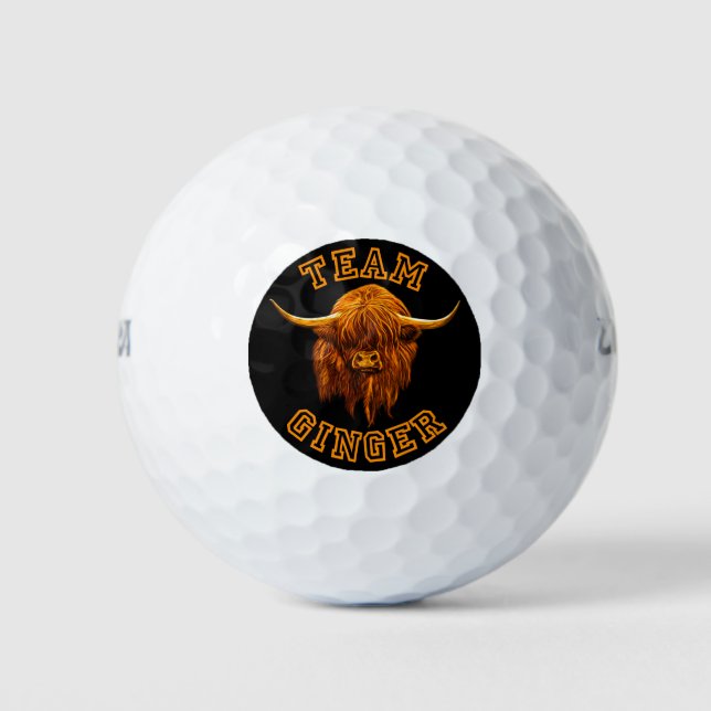 Balles De Golf La vache écossaise Highland célèbre le gingembre d (Devant)