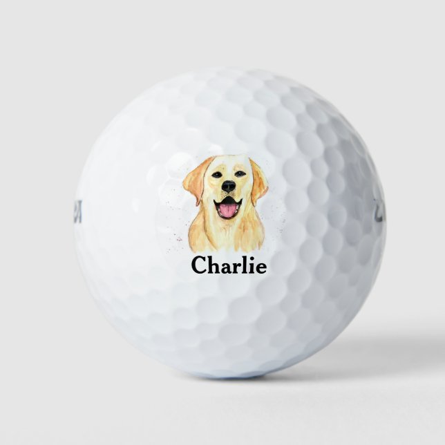 Balles De Golf Labrador Dog Retriever Pet Cube Chiot Monogramme (Devant)