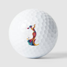 Lady Golf, Silhouette, coloré, swing parfait