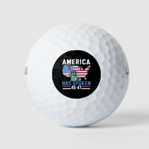 Balles De Golf L'Amérique a parlé 45 47 Trump Président Vintage