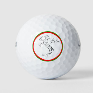 Balles De Golf *~* Langue Italienne Italia Carte Italia