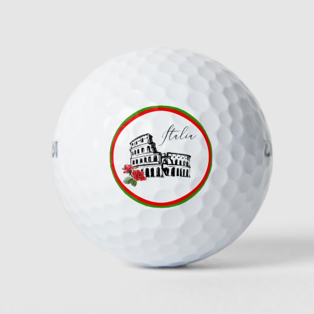 Balles De Golf *~* Langue italienne Italia Italie Colisée Roses (Devant)