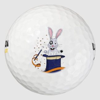Balles De Golf Lapin avec casquette supérieur et baguette magique