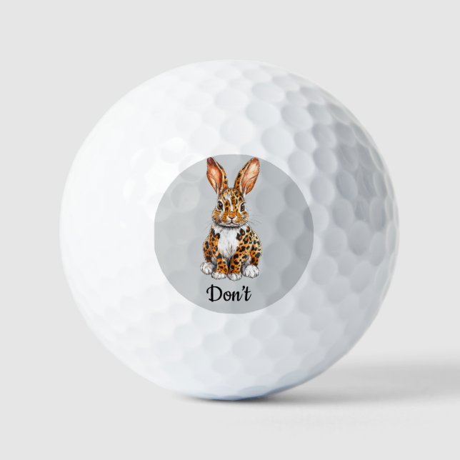 Balles De Golf Lapin unique avec léopard tacheté (Recto)