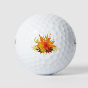 Balles De Golf L'automne part Thanksgiving