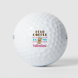 Balles De Golf Le café glacé est ma Saint Valentin