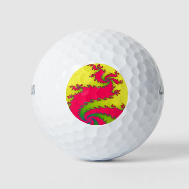 Balles De Golf Le Jour de l'An chinois Dragon Fractal Golf Ball (Devant)