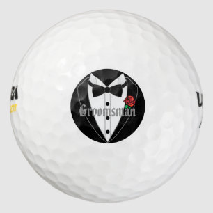 Balles De Golf Les faveurs noires de mariage de smoking ont